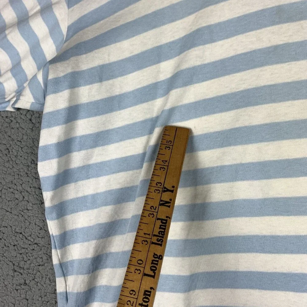 Vintage Polo Ralph Lauren Made In USA Blue White Striped XL Pink Pony Shirt READ